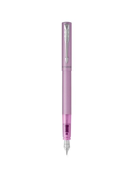 PLUMA VECTOR XL LACA COLOR ROSA METÁLICO SOBRE LATÓN CON RECAMBIO DE TINTA AZUL ESTUCHE DE REGALO PARKER 2159748