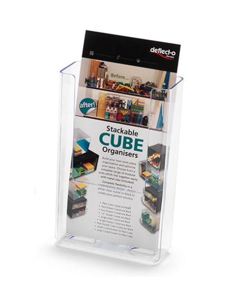 PORTAFOLLETOS DE SOBREMESA CON DORSO PLANO 1/3 A4 VERTICAL DEFLECTO 76001