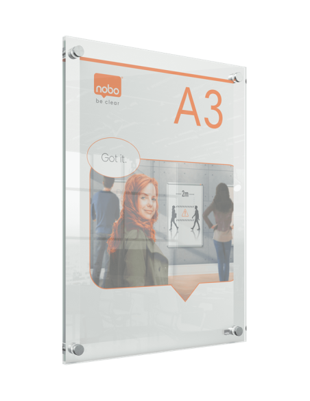 PORTAPOSTER ACRÍLICO TRANSPARENTE MURAL A3 NOBO 1915590