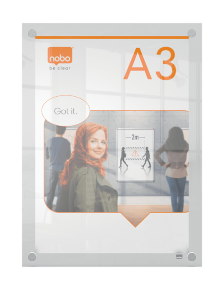 PORTAPOSTER ACRÍLICO TRANSPARENTE MURAL A3 NOBO 1915590