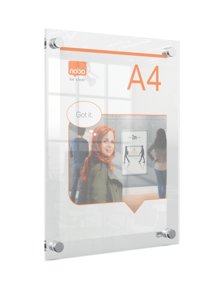 PORTAPOSTER ACRÍLICO TRANSPARENTE MURAL A4 NOBO 1915591