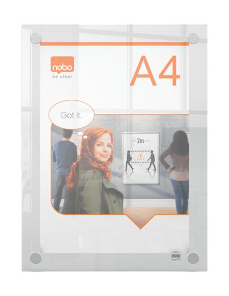 PORTAPOSTER ACRÍLICO TRANSPARENTE MURAL A4 NOBO 1915591