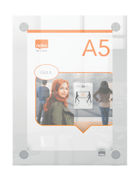PORTAPOSTER ACRÍLICO TRANSPARENTE MURAL A5 NOBO 1915592