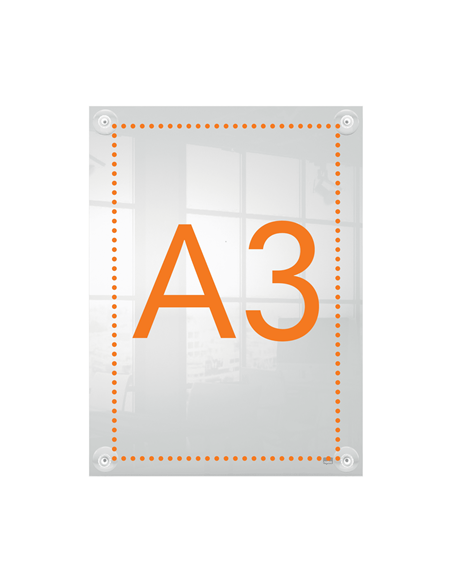 PORTAPOSTER ACRÍLICO TRANSPARENTE MURAL REMOVIBLE A3 NOBO 1915599