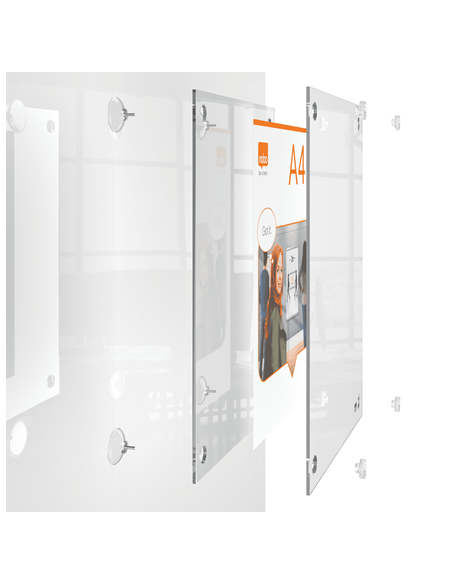 PORTAPOSTER ACRÍLICO TRANSPARENTE MURAL REMOVIBLE A3 NOBO 1915599