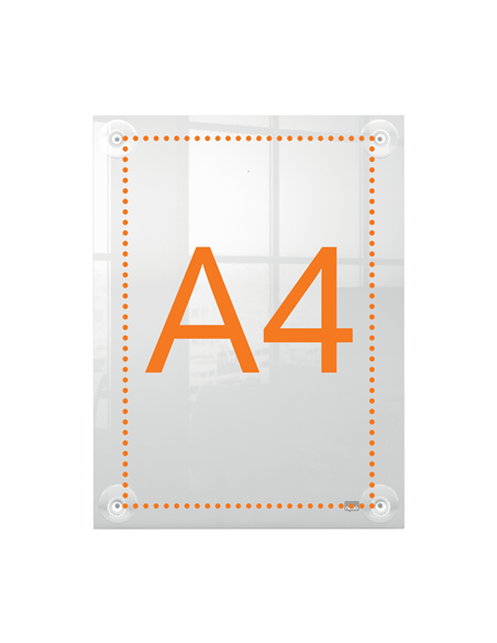 PORTAPOSTER ACRÍLICO TRANSPARENTE MURAL REMOVIBLE A4 NOBO 1915600