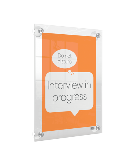 PORTAPOSTER ACRÍLICO TRANSPARENTE MURAL REMOVIBLE A4 NOBO 1915600