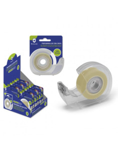 PORTARROLLOS C/CINTA ADHESIVA TRANSPARENTE 33X19MM BISMARK 327495