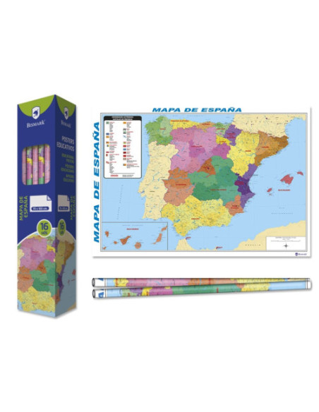 POSTER MAPA DE ESPAÑA 70X100 CM BISMARK 329290