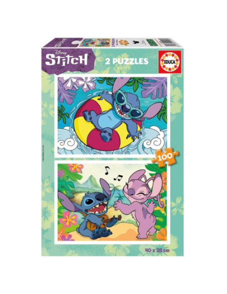 CAJA PUZZLE 2X100 STITCH EDUCA BORRAS 19998