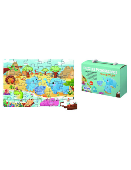 PUZZLE DE 36 PIEZAS - A PARTIR DE 4-6 AÑOS - ANIMAL WORLD DOHE 65009