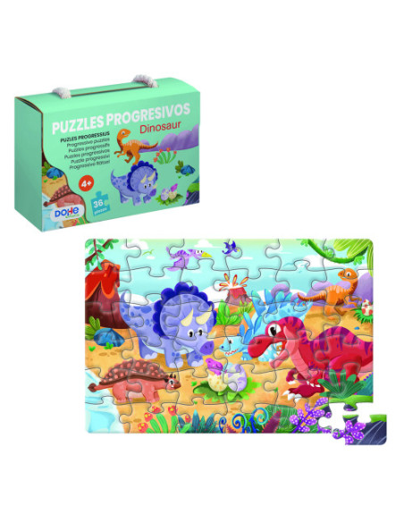 PUZZLE DE 36 PIEZAS - A PARTIR DE 4-6 AÑOS - DINOSAUR DOHE 65010