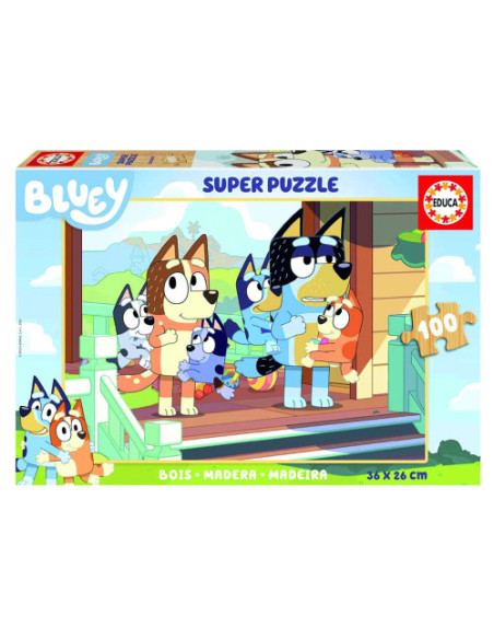 CAJA PUZZLE MADERA BLUEY 100 PIEZAS  EDUCA BORRAS 19967 EDUCA 19967