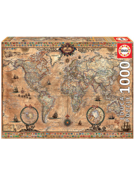 PUZZLE 1000 PIEZAS MAPAMUNDI EDUCA 15159