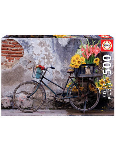 PUZZLE 500 PIEZAS BICICLETA CON FLORES EDUCA 17988