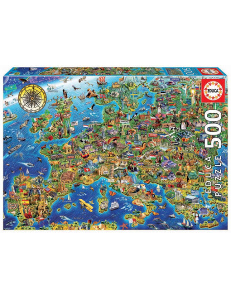 PUZZLE 500 PIEZAS MAPA DE EUROPA EDUCA 17962