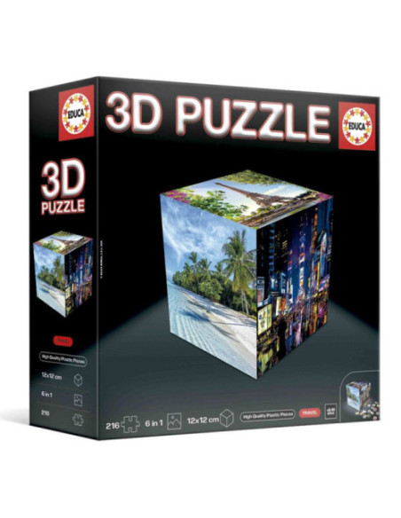 PUZZLE CUBO 3D VIAJES EDUCA BORRAS 20124
