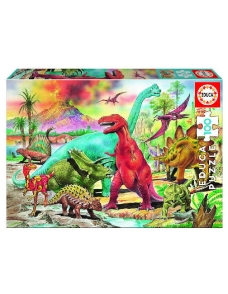 PUZZLE INFANTIL 100 DINOSAURIOS DE 6-8 AÑOS EDUCA BORRAS 13179