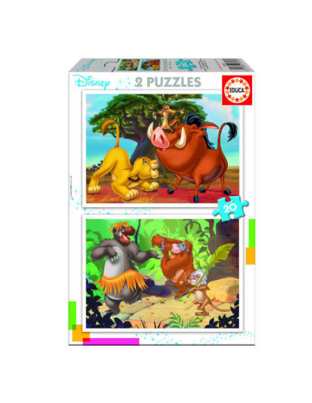PUZZLE INFANTIL 2x20 DISNEY ANIMALS DE 3-5 AÑOS EDUCA BORRAS 18103