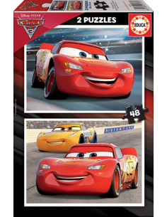 PUZZLE INFANTIL 2X48 CARS 3 DE 4-6 AÑOS EDUCA BORRAS 17177