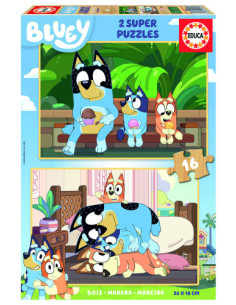 PUZZLE MADERA BLUEY 2X16 PIEZAS  EDUCA BORRAS 19406 EDUCA 19406