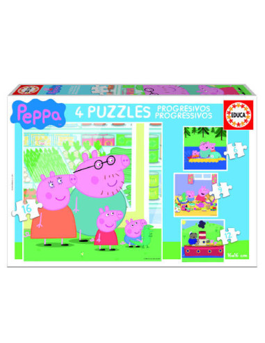 PUZZLE PROGRESIVOS PEPPA PIG 6-9-12-16 DE 3-5 AÑOS EDUCA BORRAS 15918