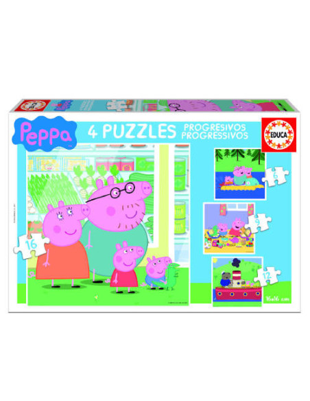 PUZZLE PROGRESIVOS PEPPA PIG 6-9-12-16 DE 3-5 AÑOS EDUCA BORRAS 15918