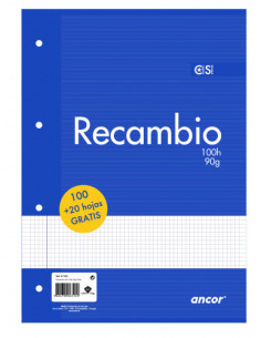 RECAMBIO A4 100+20 HOJAS 90G Q4X4 4 TALADROS ANCOR 061222