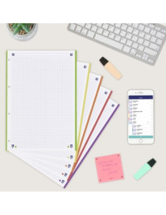 RECAMBIO A4 100+20 HOJAS 90GRS 5X5 BANDA 5 COLORES VIVOS OXFORD 400148310 2