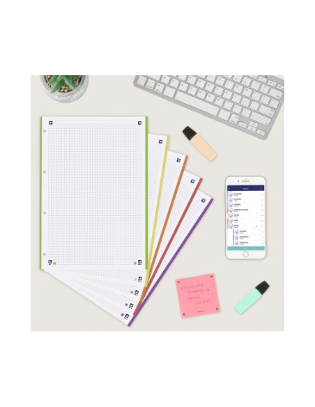 RECAMBIO A4 100+20 HOJAS 90GRS 5X5 BANDA 5 COLORES VIVOS OXFORD 400148310