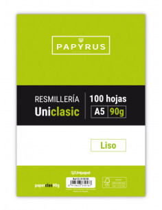 RECAMBIO PAQUETE 100 HOJAS A5 UNICLASIC 90 GR. LISO SIN MARGEN PAYRUS 53390000