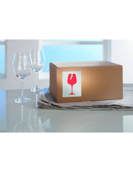 ROLLO 200 ETIQUETAS PARA ENVÍOS PRE-IMPRESAS CON EL ICONO "FRÁGIL" 74X100 MM AVERY 7251