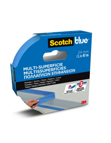 ROLLO CINTA ADHESIVA DE ENMASCARAR PINTOR SCOTCHBLUE MULTISUPERFICIE 24MM X 41M SCOTCH 7100289922