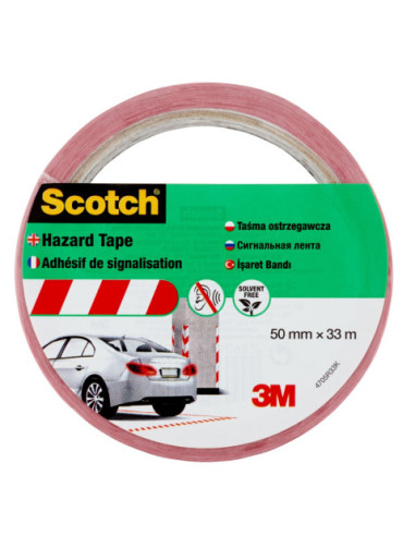 ROLLO CINTA ADHESIVA DE SEÑALIZACIÓN 4705 BLANCA Y ROJA 50MM X 33M SCOTCH 7100181226