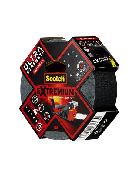 ROLLO CINTA AMERICANA ALTAS PRESTACIONES EXTREMIUM ULTRA DT17 NEGRO 48MM X 25M SCTOCH 7100205699