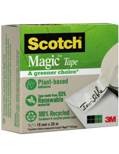 ROLLO CINTA INVISIBLE 19MM X 33M MAGICDE ORIGEN VEGETAL CAJA CARTÓN 9-1930R SCOTH 7100044086