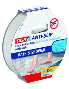 ROLLO CINTA SEGURIDAD ADHESIVA ANTIDESLIZANTE 25 MM X 5 METROS TRANSPARENTE TESA 55533-00001-11