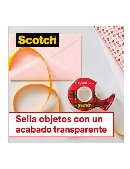 ROLLO CINTA SUPERTRANSPARENTE 19MM X 7,5M CRYSTAL CON DISPENSADOR 6-1975D SCOTH 7100086309
