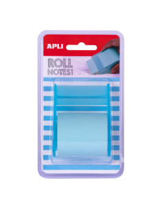 ROLLO DISPENSADOR DE NOTA ADHESIVA 50 MM X 8 M COLOR AZUL PASTEL APLI 18193