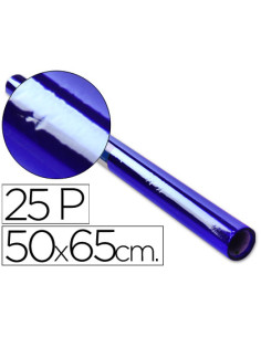 ROLLO PAPEL CELOFÁN SEMIPERFORADO HOJA 50X65 CM 30 GR. AZUL SADIPAL 12502