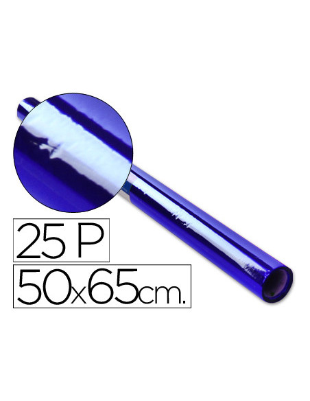 ROLLO PAPEL CELOFÁN SEMIPERFORADO HOJA 50X65 CM 30 GR. AZUL SADIPAL 12502