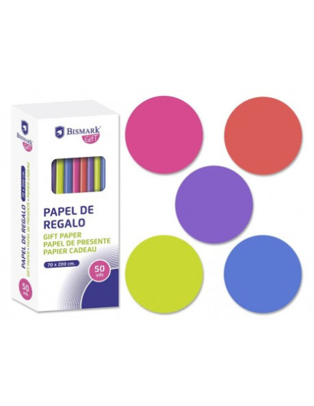 ROLLO PAPEL DE REGALO NEON 70X200 CM BISMARK 328713