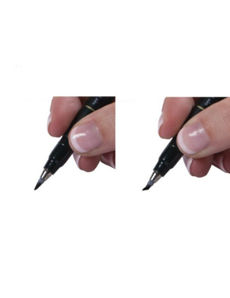 ROTULADOR BASE AGUA PUNTA ELÁSTICA BLANDA NEGRO TOMBOW WS-BS-1P