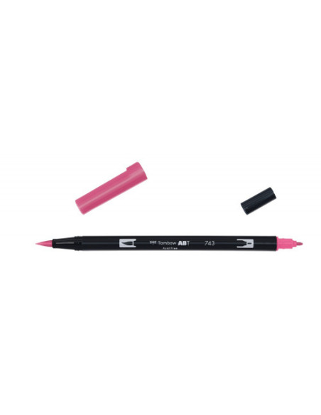 ROTULADOR DOBLE PUNTA PINCEL COLOR HOT PINK TOMBOW ABT-743