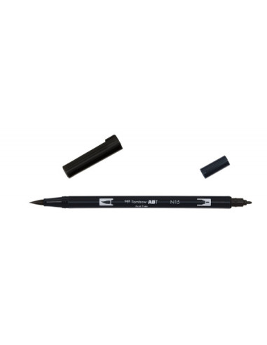 ROTULADOR DOBLE PUNTA PINCEL COLOR NEGRO TOMBOW ABT-N15