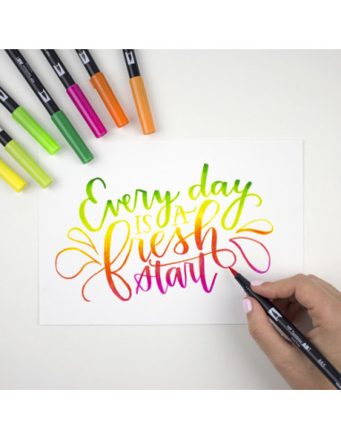 ROTULADOR DOBLE PUNTA PINCEL COLOR NEGRO TOMBOW...