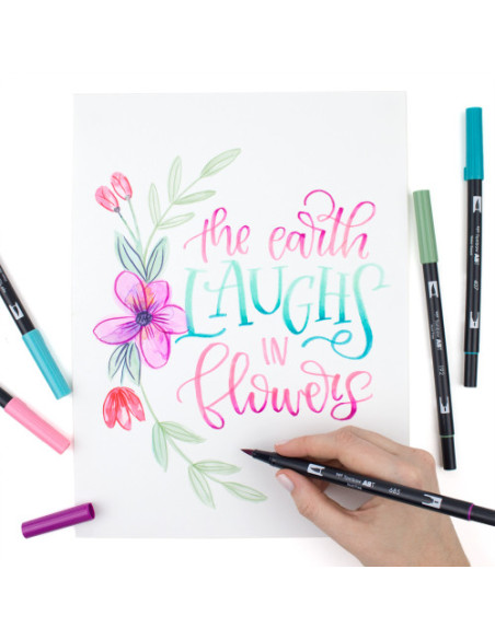 ROTULADOR DOBLE PUNTA PINCEL DUAL BRUSH-761 - COLOR CARNATION. TOMBOW ABT-761