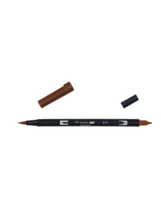 ROTULADOR DOBLE PUNTA PINCEL DUAL BRUSH-879 - COLOR BROWN. TOMBOW ABT-879