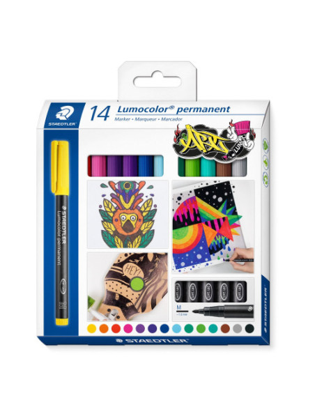 ESTUCHE 14 UDS LUMOCOLOR PERMANENT 317 STAEDTLER 317 C14