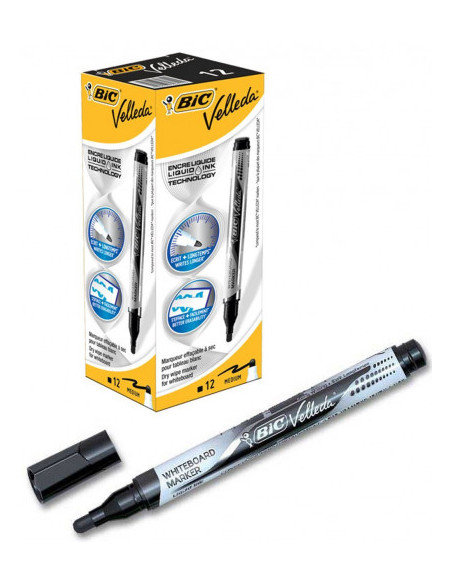 MARCADOR PARA PIZARRA BLANCA TINTA LIQUIDA TRAZO 2MM. NEGRO VELLEDA 902088